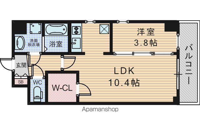 プロスパー豊中南(1LDK/8階)の間取り写真