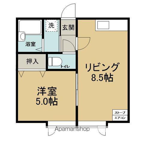 メイプルリーフ(1LDK/1階)の間取り写真