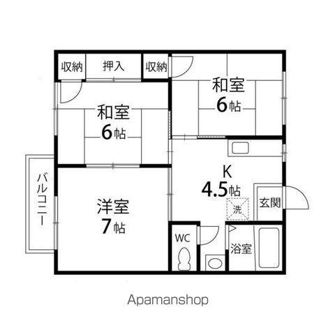 フレグランス南中山D(3K/2階)の間取り写真