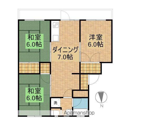 山下マンション(3DK/3階)の間取り写真