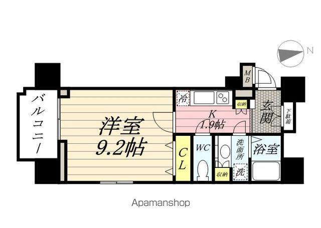 ガーラプレイス新宿御苑(1K/3階)の間取り写真
