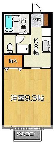 セジュールひかりⅢ(1K/1階)の間取り写真