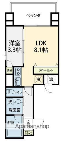 ファーストガーデン鱗町(1LDK/5階)の間取り写真