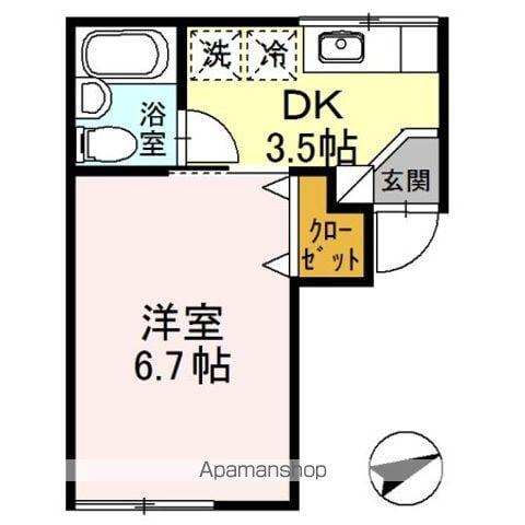 青杜ハイツ(1K/1階)の間取り写真