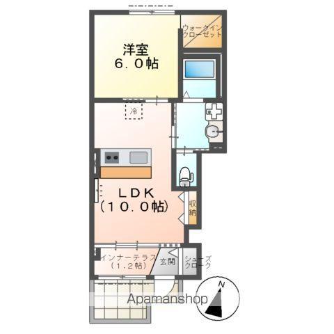フルーヴ(1LDK/1階)の間取り写真