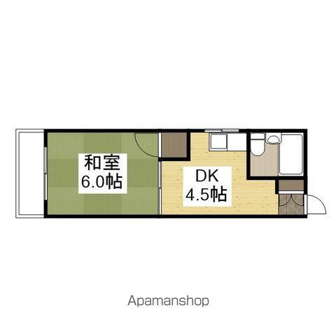 ホームズ山口(1DK/4階)の間取り写真