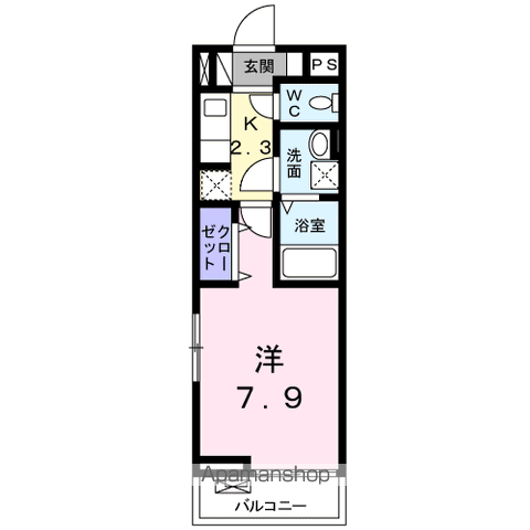 マスカレードⅡ(1K/2階)の間取り写真