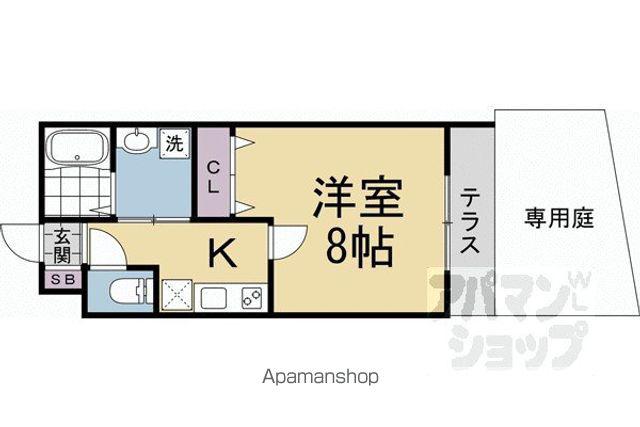グランディール円町(1K/1階)の間取り写真
