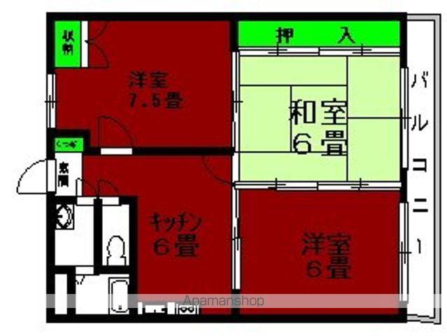 シティハイム宮里(3DK/1階)の間取り写真