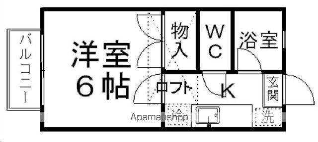 ハイツカタヒラ(1K/2階)の間取り写真