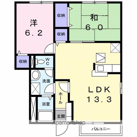 メゾン・シュテルン(2LDK/1階)の間取り写真