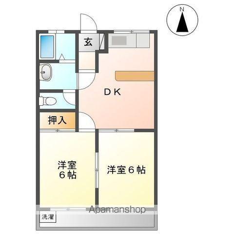 エポックハイムけんせいA・B(2DK/2階)の間取り写真