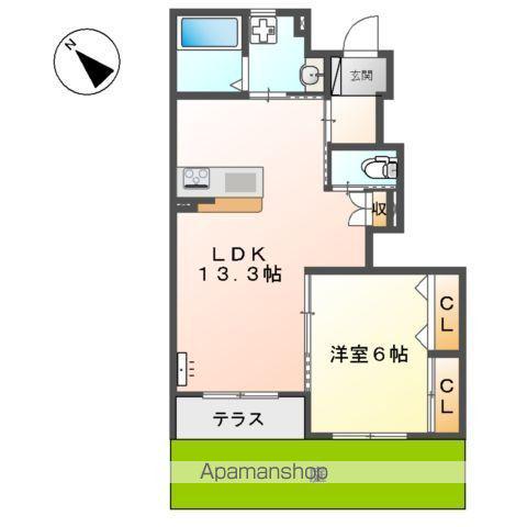 FLORAL CORT(1LDK/1階)の間取り写真