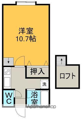 メゾンオピスⅢ(1K/2階)の間取り写真