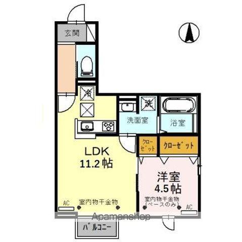 DーRESIDENCE藤江Ⅰ(1LDK/1階)の間取り写真