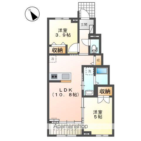 スターテラス美里(2LDK/1階)の間取り写真