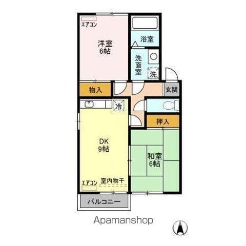 シャトレ・モリヤマ CD(2DK/1階)の間取り写真