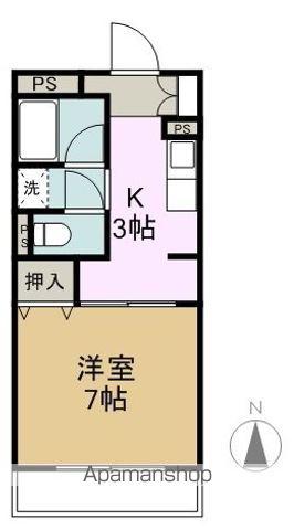 石芝イン・北(1K/1階)の間取り写真