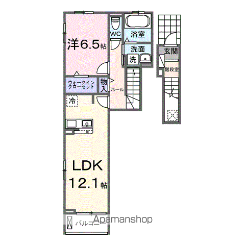 メゾン ミモザⅤ(1LDK/2階)の間取り写真