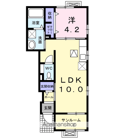 ルミアス前潟Ⅱ(1LDK/1階)の間取り写真