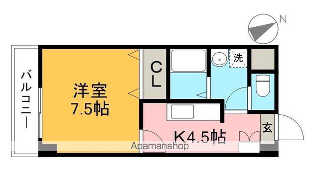 スカイブルー潮江(1K/5階)の間取り写真