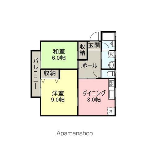 グランディール(2DK/2階)の間取り写真