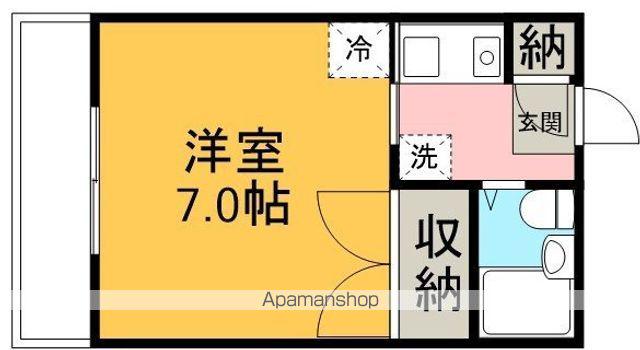 ジュネス鶴ヶ島(1K/2階)の間取り写真