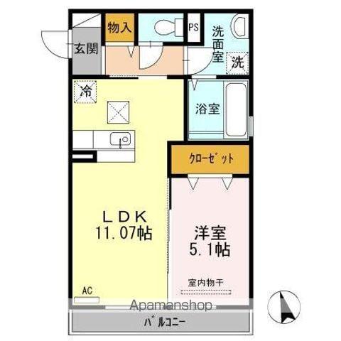 エトワール上杉(1LDK/1階)の間取り写真