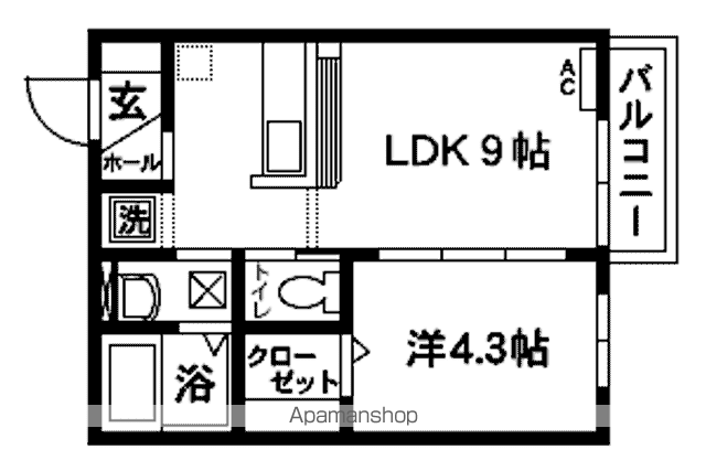 プリマヴェーラ(1LDK/2階)の間取り写真