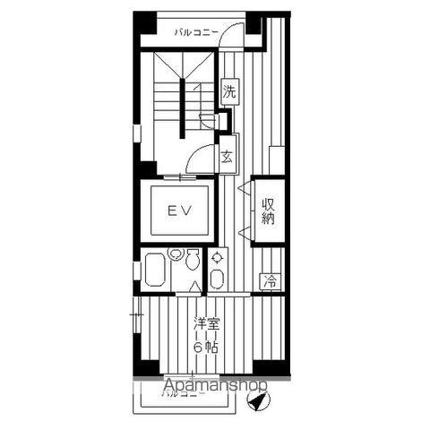 ハイツ三原田(1K/5階)の間取り写真