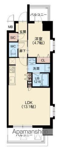 スプランディッド8(1LDK/6階)の間取り写真