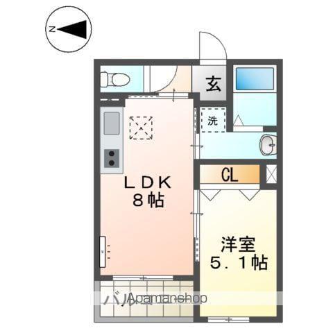 アウローラ本郷町(1LDK/1階)の間取り写真