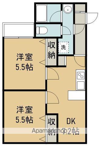 ベルコムン原町(2LDK/3階)の間取り写真