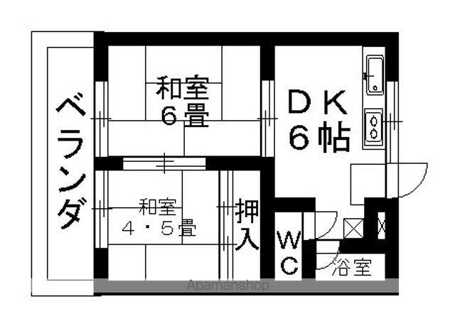 コーポ小島(2DK/1階)の間取り写真