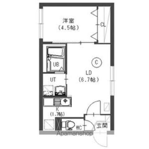サクセス(1LDK/3階)の間取り写真
