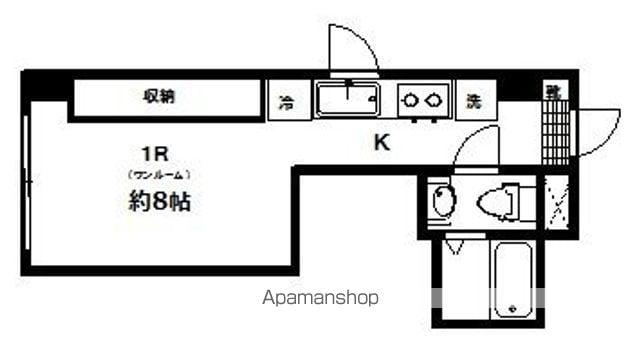 ブルーボックス(ワンルーム/2階)の間取り写真
