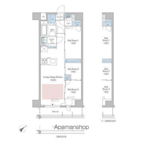 アーバネックス早稲田(3LDK/2階)の間取り写真