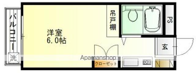 エステートロイヤル(ワンルーム/1階)の間取り写真
