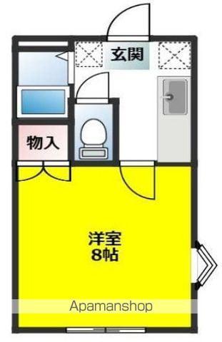 ホワイトコート前九年C(1K/1階)の間取り写真