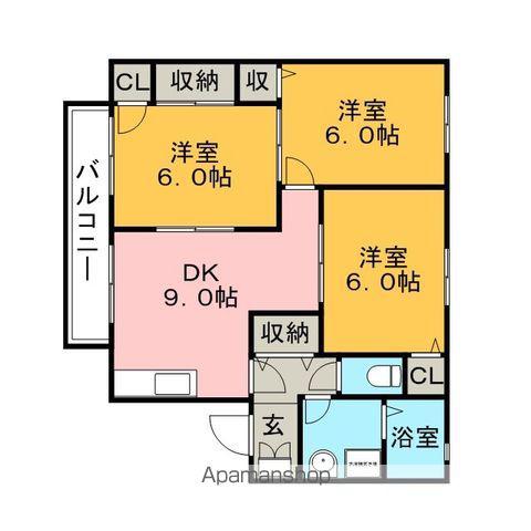 セジュール藤光A(3DK/2階)の間取り写真