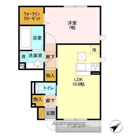 バル・ドミール(1LDK/1階)の間取り写真