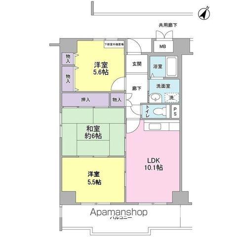 ポルト堺1(3LDK/11階)の間取り写真