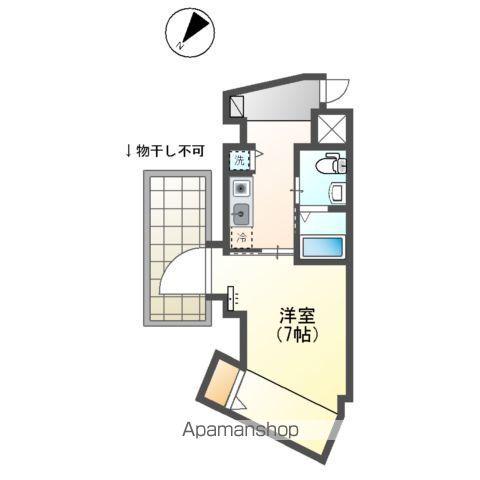 レジデンス明神町(1K/4階)の間取り写真