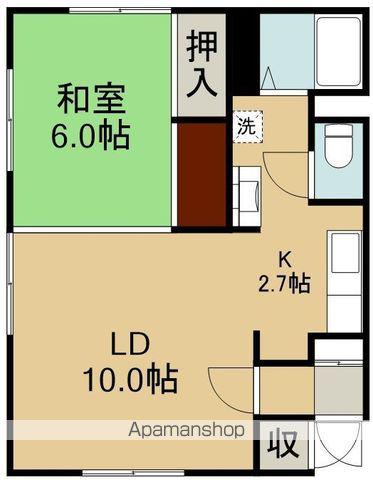 石垣アパート1号棟(1LDK/2階)の間取り写真