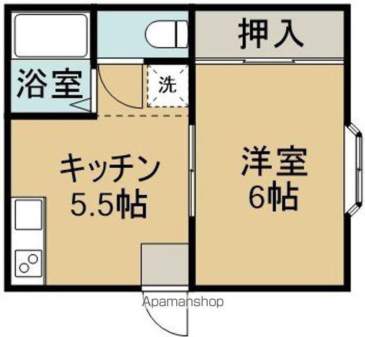 シフォン(1K/1階)の間取り写真