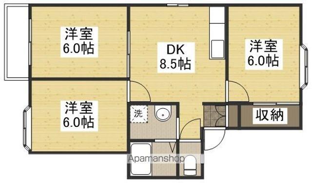 アーバンハイツ松新ⅡA(3DK/2階)の間取り写真
