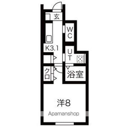 KSK北上Ⅱ(1K/1階)の間取り写真