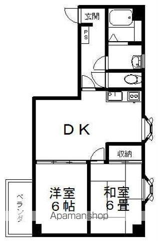 シーキングマンション河辺(2DK/2階)の間取り写真