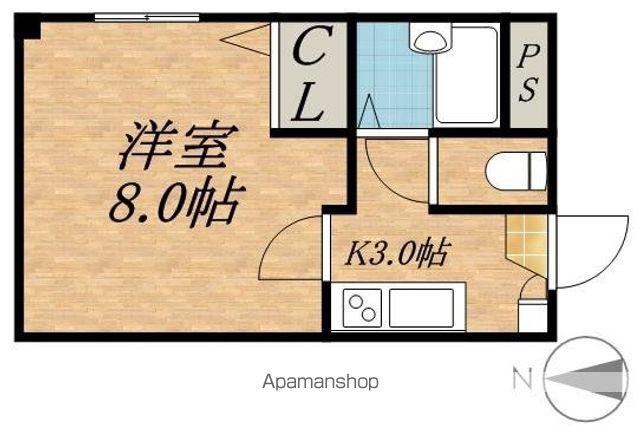 クゥーネル・S(1K/2階)の間取り写真