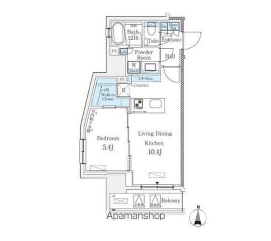 パークキューブ大井町レジデンス(1LDK/7階)の間取り写真